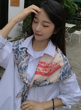 秀智同款骏马之城18姆米真丝丝巾