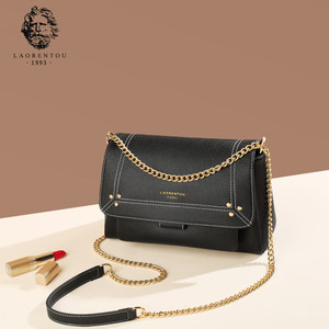 清仓老人头真皮包包女 新款时尚链条单肩包 大容量头层牛皮妈妈包