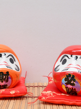 小号白色达摩陶瓷日式风装饰品