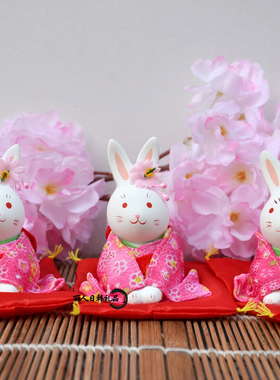 现货出口樱花祈愿招福和服兔子