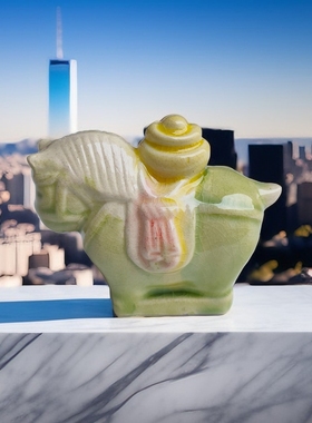 洛阳唐三彩新款马上有钱双元宝小胖马工艺品客厅摆件旅游纪念品