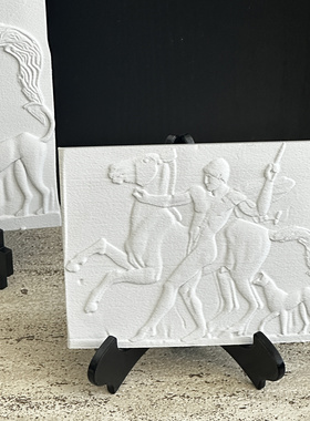 ins复古文艺罗马浮雕勇士和马装饰画摆件玄关软装书房样板间艺术