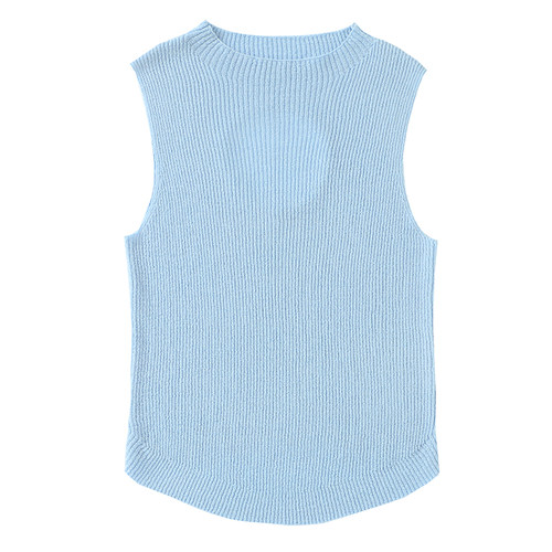 CryingCenter baby蓝深灰后背镂空泡泡纱针织紧身小背心 哭喊中心 - 图3