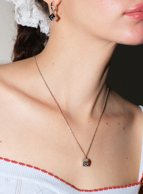 幸运魔方项链银色多层原创设计