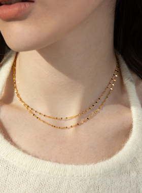 LLabs925波光粼粼素链锁骨链