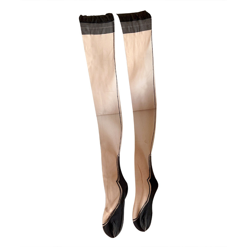 欧美复古脚跟纯尼龙无弹力长筒袜超薄诱惑后竖线虾线脚型丝袜A098,淘宝优惠券,粉丝福利购,淘宝优惠卷