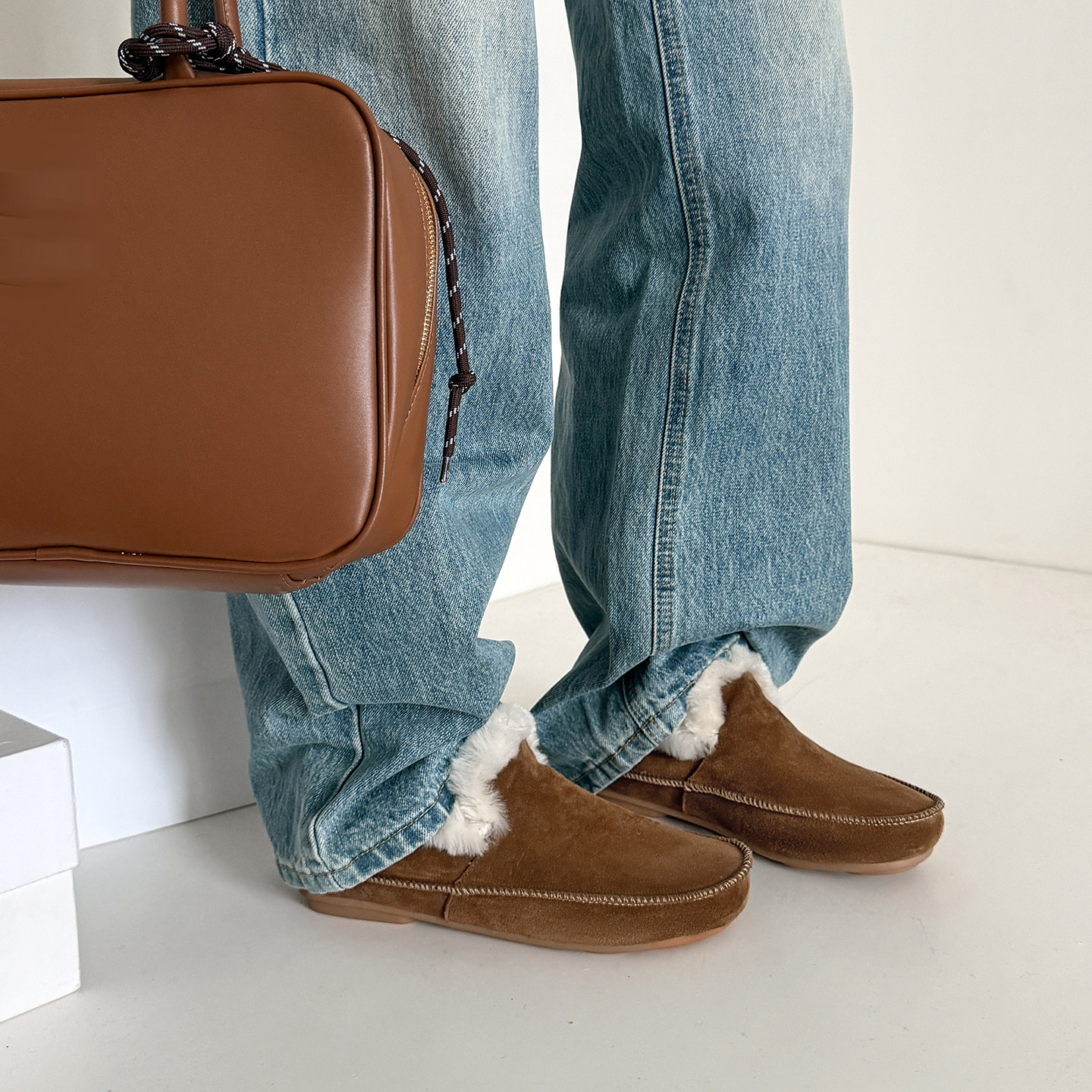 豆豆鞋女2025新款老钱风真皮复古羊羔毛平底百搭加绒保暖毛毛鞋女,淘宝优惠券,粉丝福利购,淘宝优惠卷