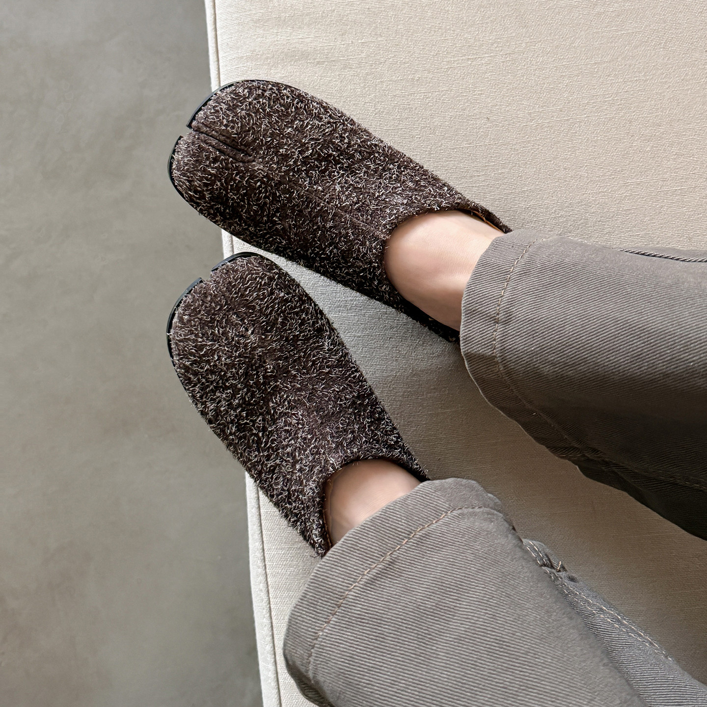 MI失麋鹿【鹿蹄穆勒鞋】平底一脚蹬分趾鞋女秋冬软底美拉德单鞋女,淘宝优惠券,粉丝福利购,淘宝优惠卷