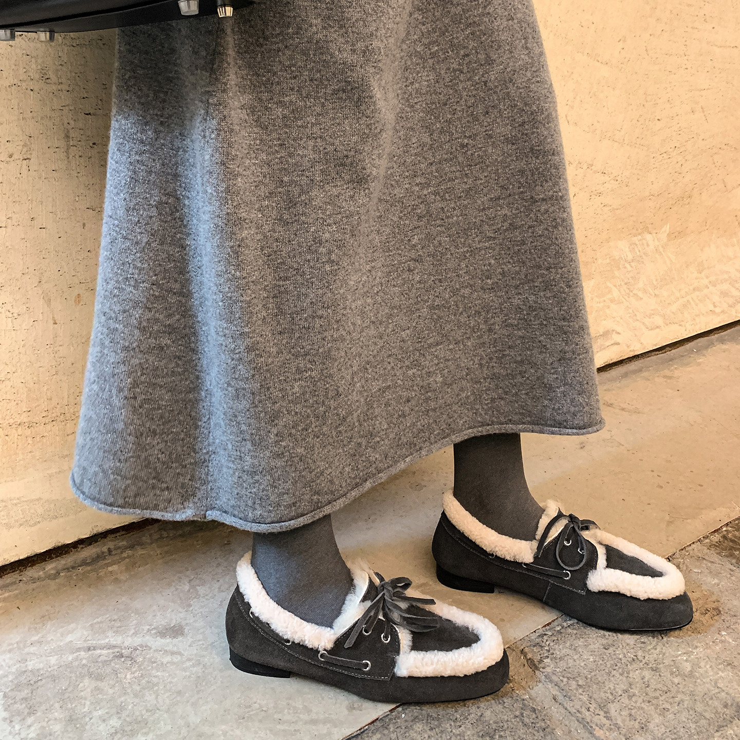 真皮女鞋2025秋冬季新款勃肯鞋加绒保暖毛毛鞋乐福鞋女休闲豆豆鞋,淘宝优惠券,粉丝福利购,淘宝优惠卷