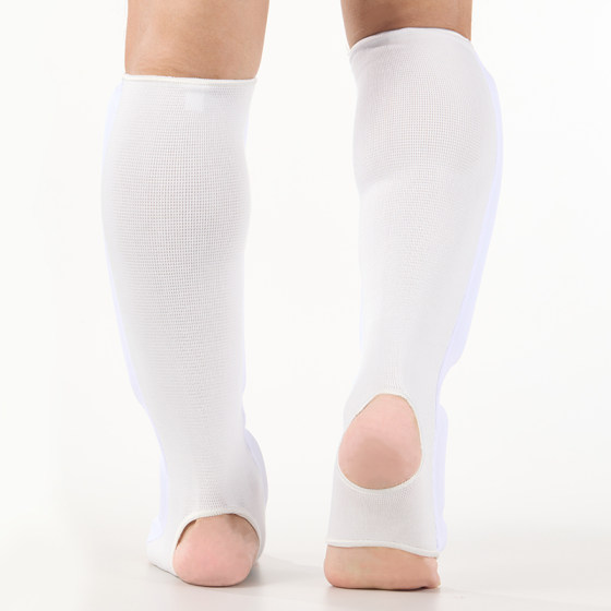 Sweat-absorbent elastic Sanda Muay Thai shin guards with instep