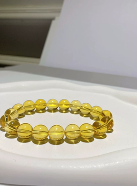 天然巴西黄水晶手链威士忌老酒黄全净体