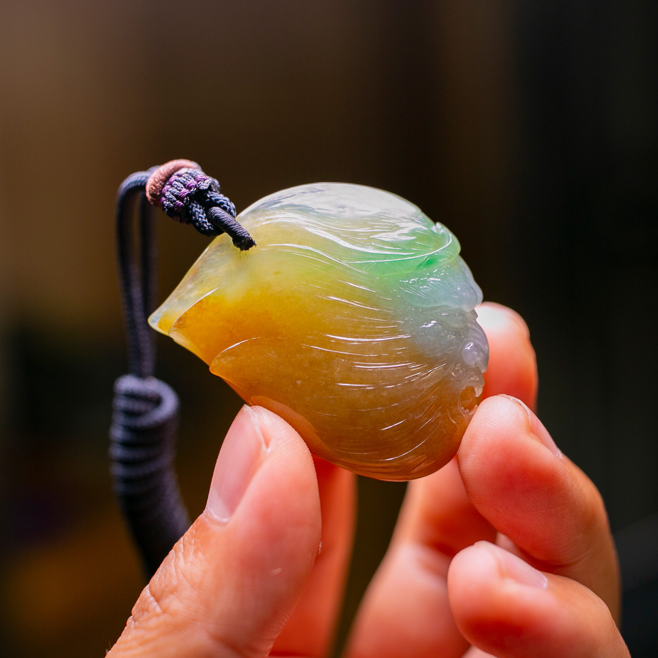 已售天然翡翠 a货 挂件 大圣归来 黄加绿 冰种xxs0708