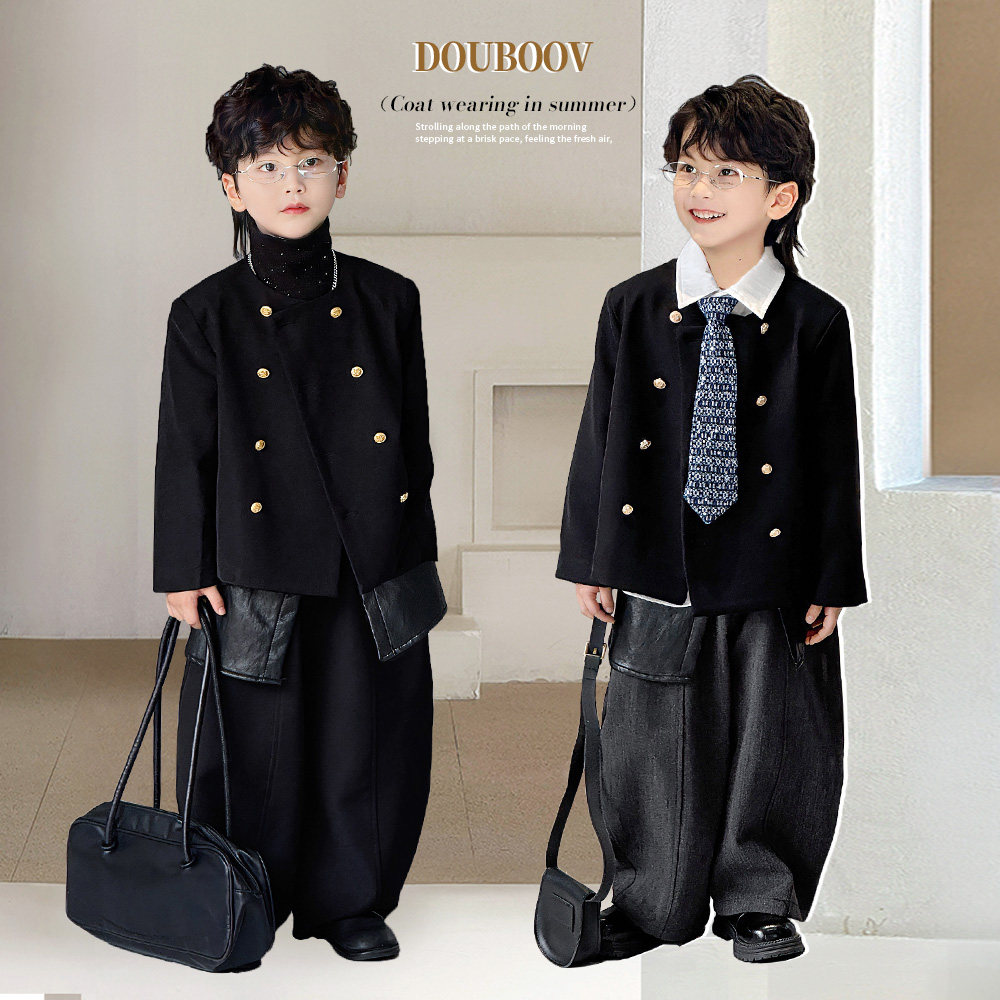 男童西装外套2025秋季新款儿童小香风西服宝宝韩系双排扣西服外套,淘宝优惠券,粉丝福利购,淘宝优惠卷