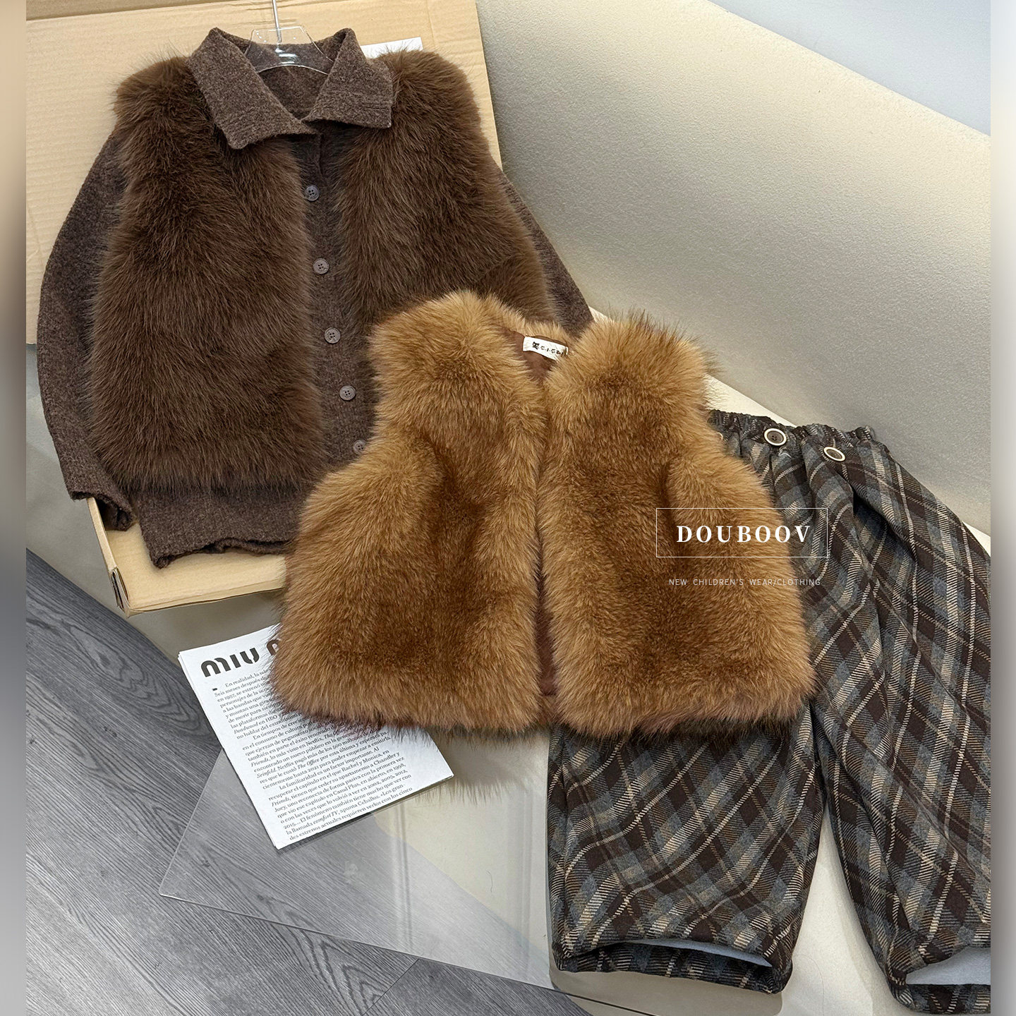 儿童冬季皮草马甲2025新款男女童韩版保暖仿狐狸毛皮草背心蓬松,淘宝优惠券,粉丝福利购,淘宝优惠卷