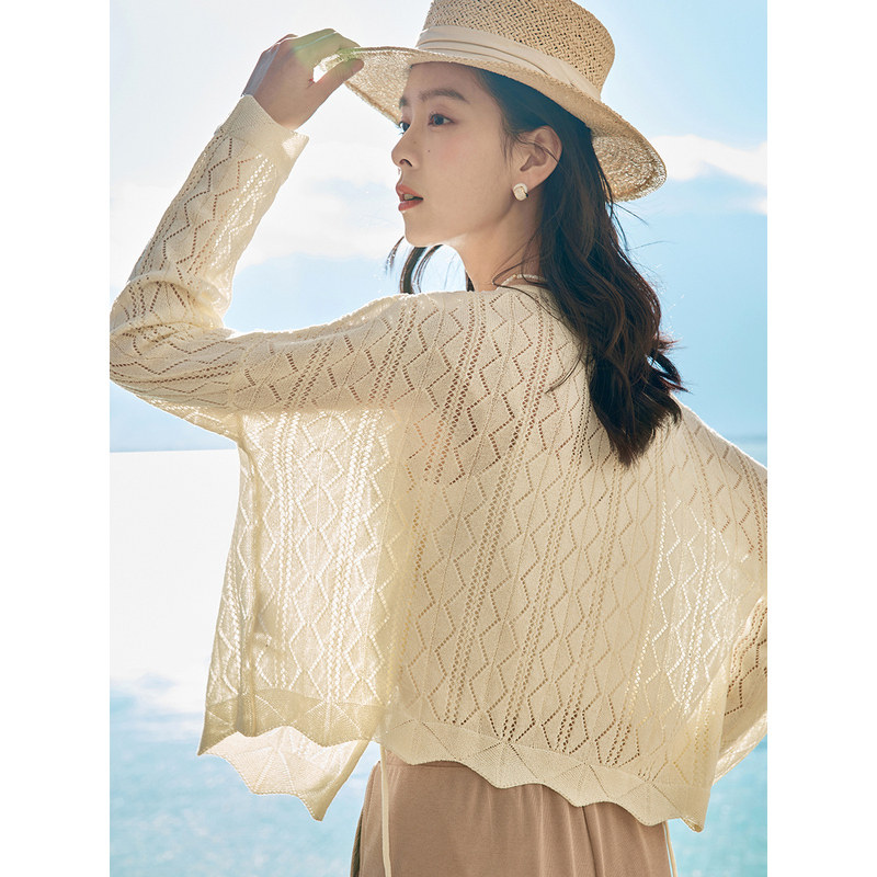 茵曼针织开衫薄款配裙子外搭披肩 茵曼筱茵毛针织衫