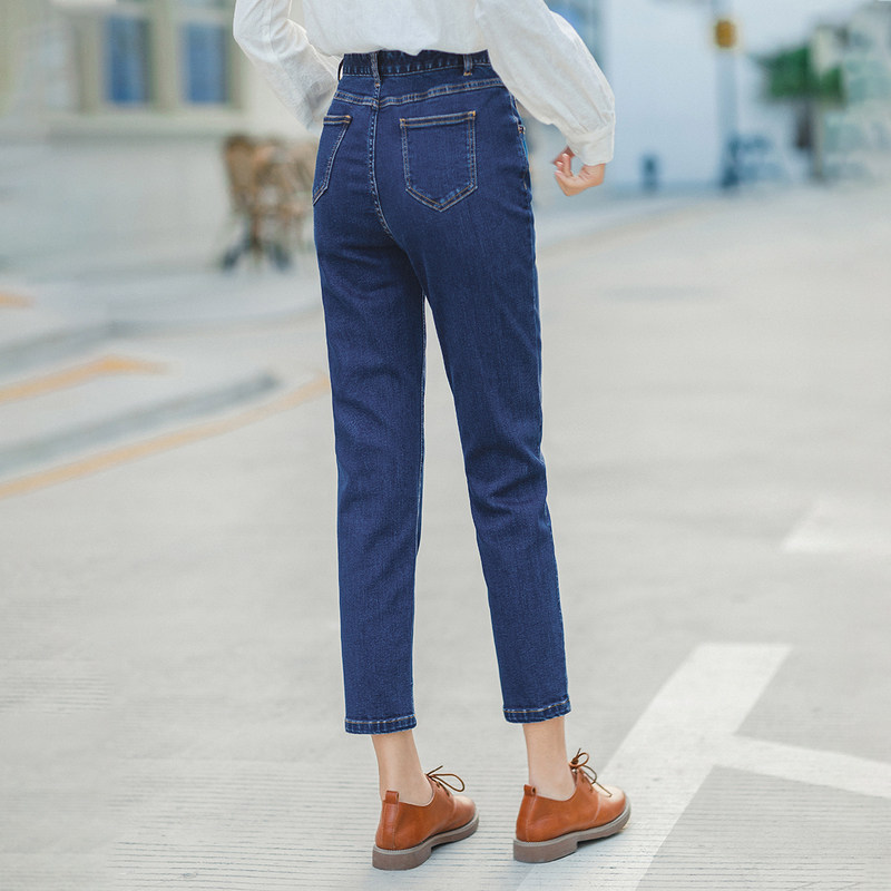 茵曼旗舰店九分2020年秋季牛仔裤 茵曼翰飞牛仔裤