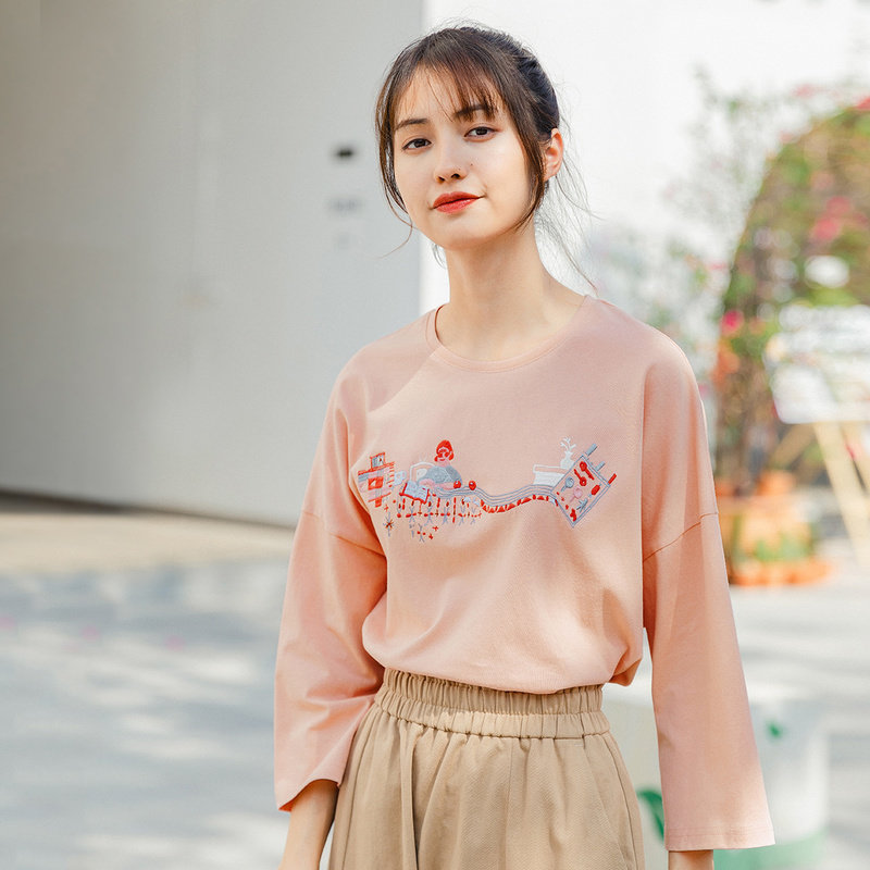 茵曼旗舰店2020年夏季茵蔓t恤衫 茵曼翰飞T恤