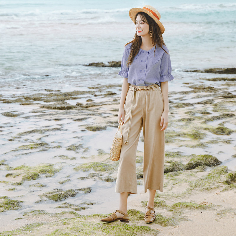  茵曼翰飞休闲裤