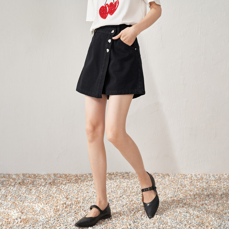 茵曼牛仔短裤2023夏季新款热裤子 茵曼筱茵牛仔裤