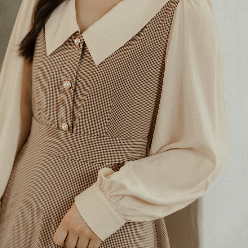 茵曼2020秋冬新款收腰显瘦连衣裙 茵曼田田极客连衣裙