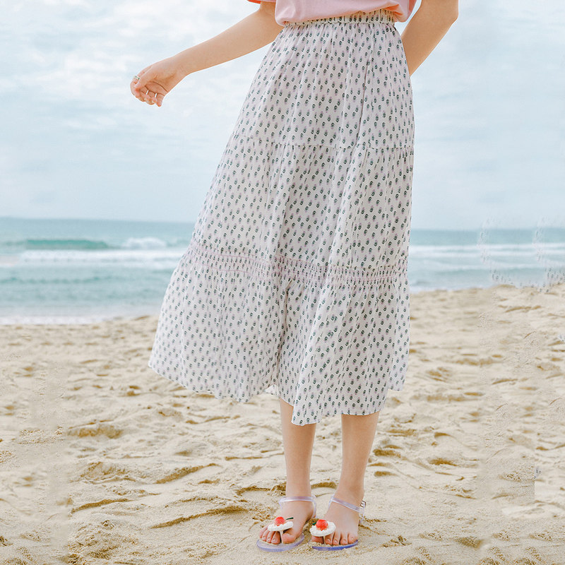 茵曼2020旗舰店碎花半身裙 茵曼筱茵半身裙