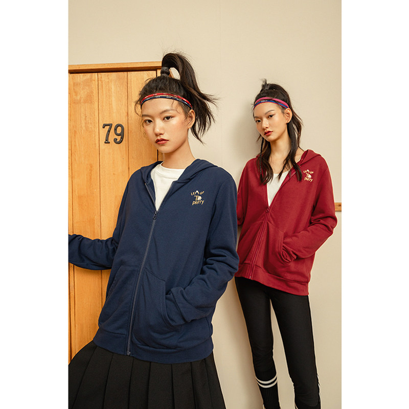 茵曼连帽春秋2020新款拉链运动卫衣 茵曼田田极客短外套