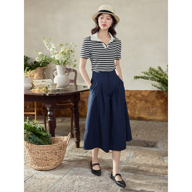 茵曼旗舰店通勤垂感七分2023阔腿裤 茵曼筱茵休闲裤