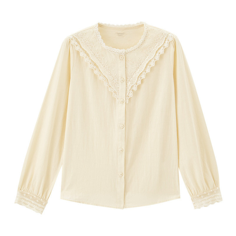 茵曼2020年新款复古宫廷女士衬衫 茵曼田田极客衬衫