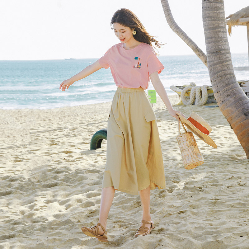 茵曼旗舰店t桖短袖夏季2020 t恤 茵曼翰飞T恤