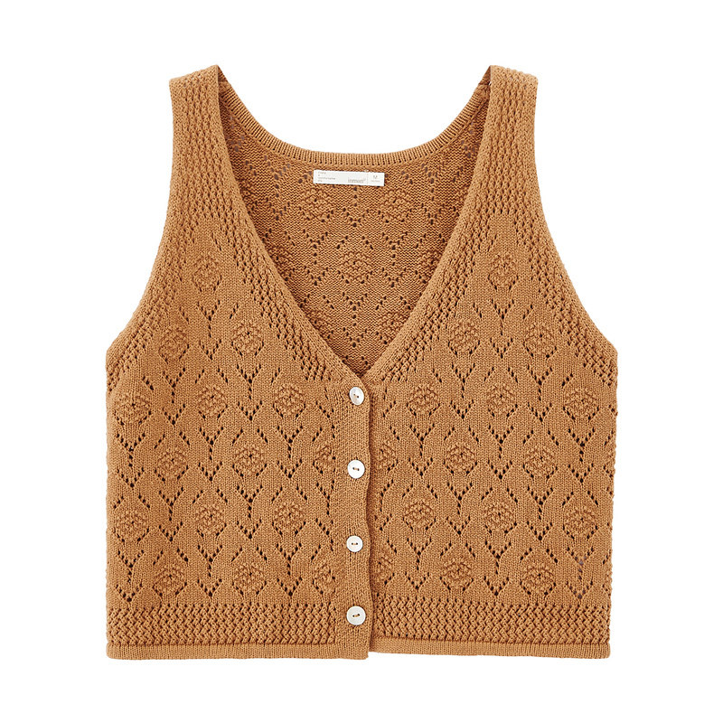 茵曼针织开衫春秋2020短款韩版毛衣 茵曼田田极客马夹