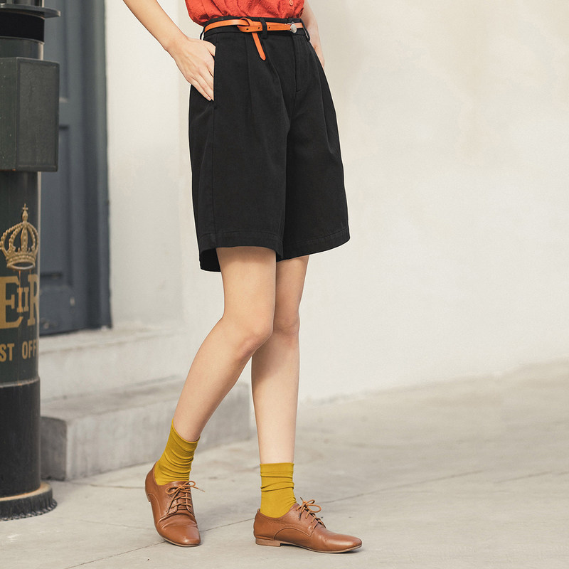 茵曼旗舰店女装2020年夏季新款短裤 茵曼翰飞休闲裤