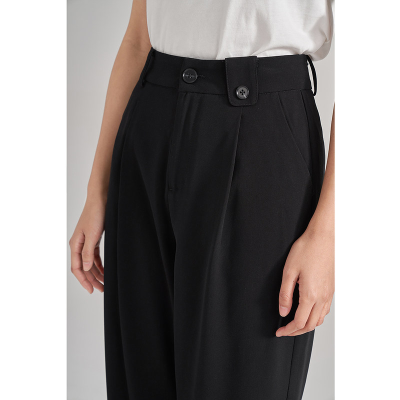 茵曼旗舰店清仓黑色女2023新款长裤 茵曼筱茵休闲裤