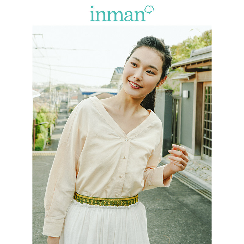 茵曼旗舰店特价清仓设计感小众衬衫 茵曼翰飞衬衫