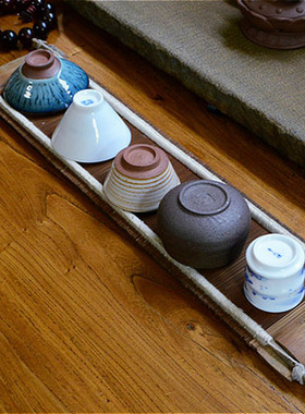 怀旧老物件复古茶垫茶托盘茶具茶盘壶垫茶道老织布机杼摆件道具