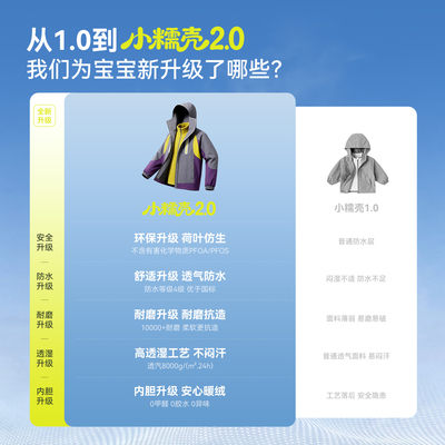 嘟嘟家儿童三合一外套女童三防春秋风衣男童童装上衣宝宝衣服秋季