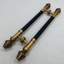 Hotel Luxury Central European Style Glass Door Handle Stainless Steel Pushing Ramen Door Imitation Antique Bronze Black Door Handle Spot