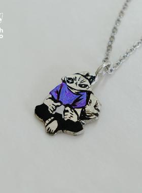 ooohhooo纯银手工小猫项坠