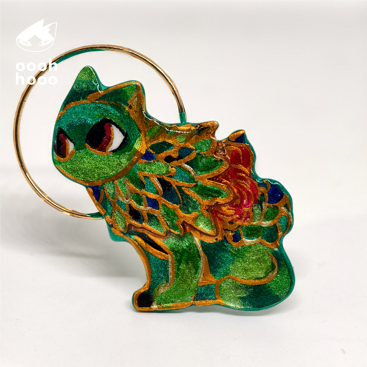 ooohhooo藕鯸手作原创设计森林猫胸针手绘气质徽章可爱猫咪小动物