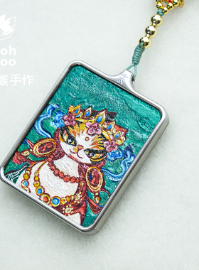 ooohhooo手绘唐卡风格项链