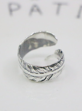 日韩风童军花夜店饰品羽毛戒指