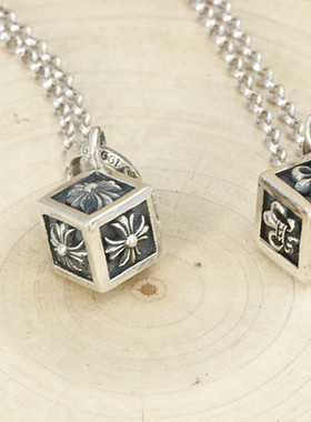 复古魔方十字架锁骨链项圈吊坠