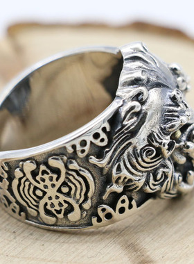 貔貅招财转运霸气风复古开口戒指