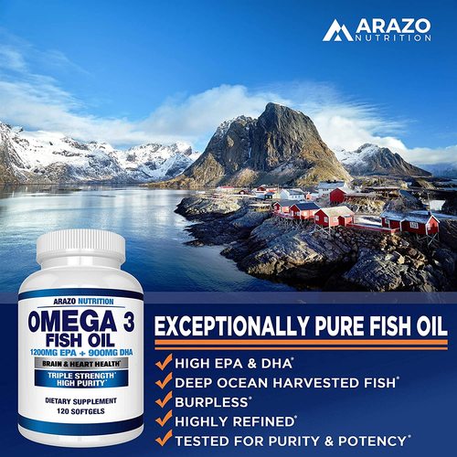 美国ArazoNutritionOmega3FishOil2250mg高含量鱼油120粒