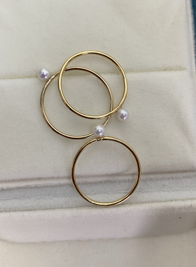 3-3.5㎜极光迷你淡水小珍珠ak珍珠戒指美产14k包金戒圈简约款