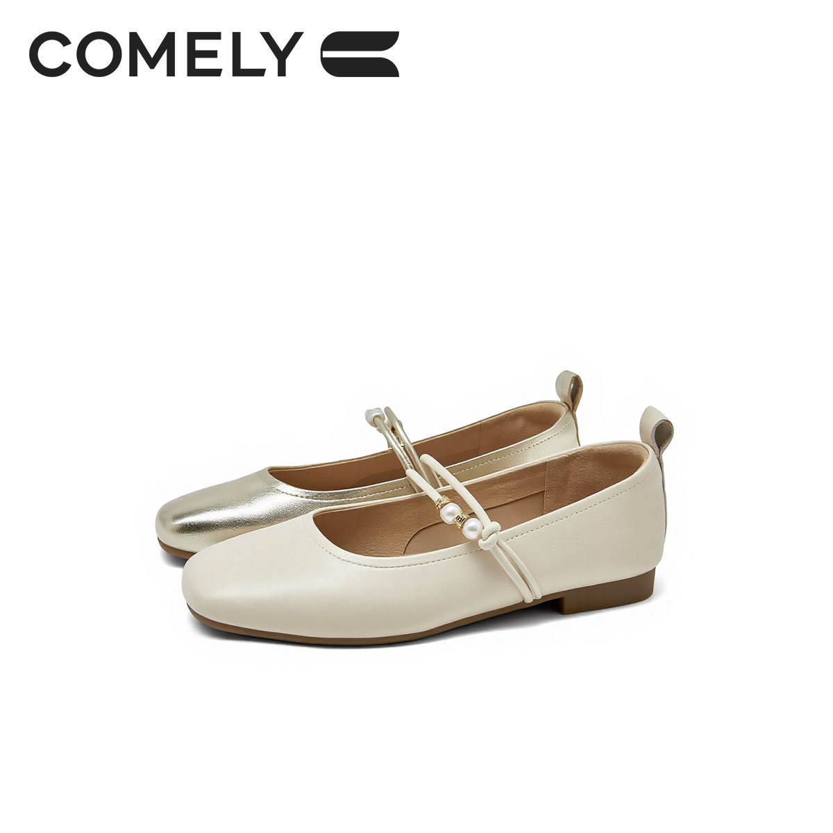 康莉芭蕾风玛丽珍鞋女25年秋季新款方头羊皮平底单鞋银色晚晚鞋子,淘宝优惠券,粉丝福利购,淘宝优惠卷