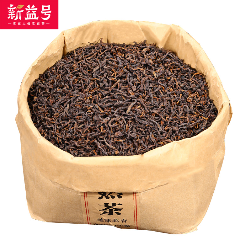 普洱茶熟茶新益号勐海古树茶叶十年以上陈香熟普洱散茶批发自己喝 - 图0