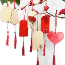 50 pieces of wooden Xu willing to be decorated with hanging signs handwritten wish Blessing Cards Lettering LOGO Tags small wooden cards