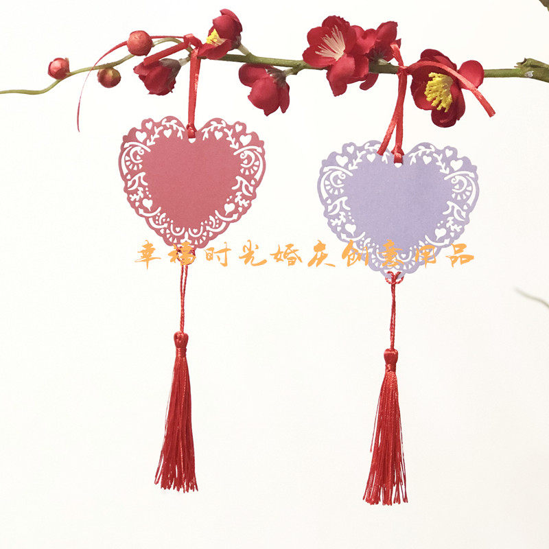 许愿卡彩色空白卡片节日装饰留言卡 感谢卡心愿祈福卡片祝福吊卡