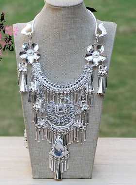 云南民族风新款夸张苗银大项圈 苗银特色项圈苗族舞蹈饰品女项链