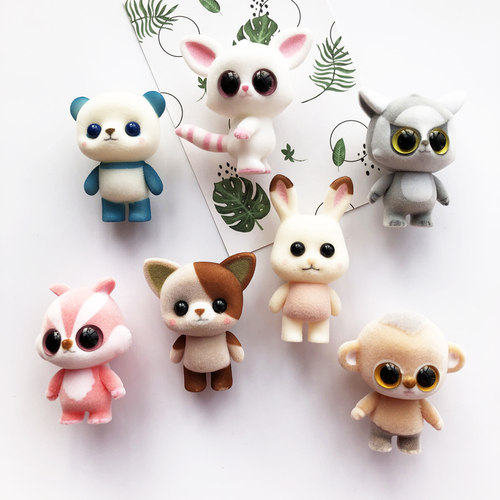 玻尿酸鸭可爱立体冰箱贴韩国植绒Q版动物小公仔吸磁性贴家居装饰 - 图0